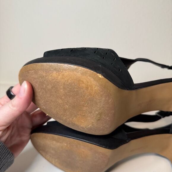 Clark’s Jenness Energy Platform Cutout Peep Toe Heeled Sandals Size 8.5 - Picture 9 of 10